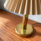 Vintage Brass Lamp with New Pleated Shade // 1980s